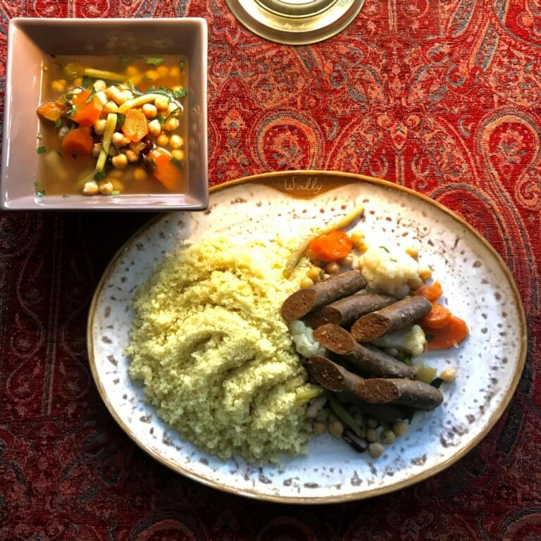 Couscous Tradition Agneau Bouillon aux 7 légumes Restaurant Wally Le Saharien